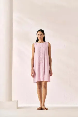 Sleeveless Box Pleat Dress Cameo Pink