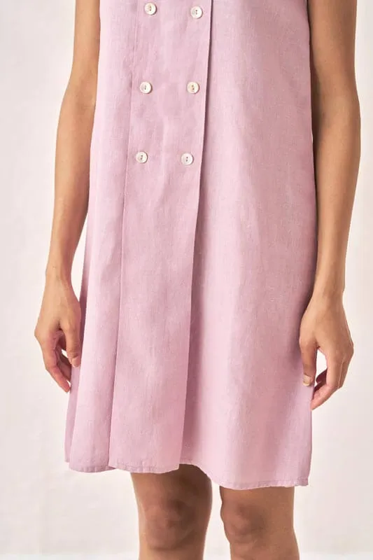 Sleeveless Box Pleat Dress Cameo Pink