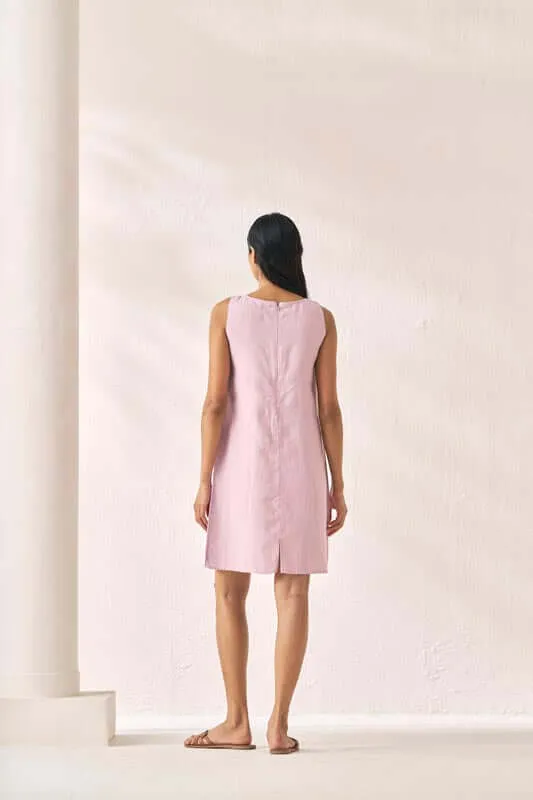 Sleeveless Box Pleat Dress Cameo Pink