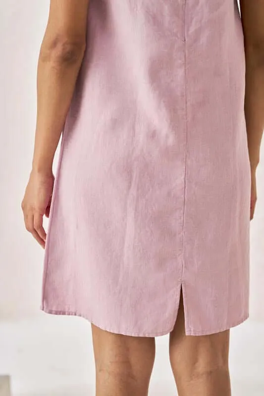 Sleeveless Box Pleat Dress Cameo Pink
