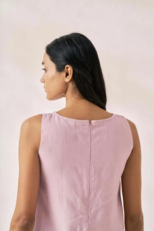 Sleeveless Box Pleat Dress Cameo Pink