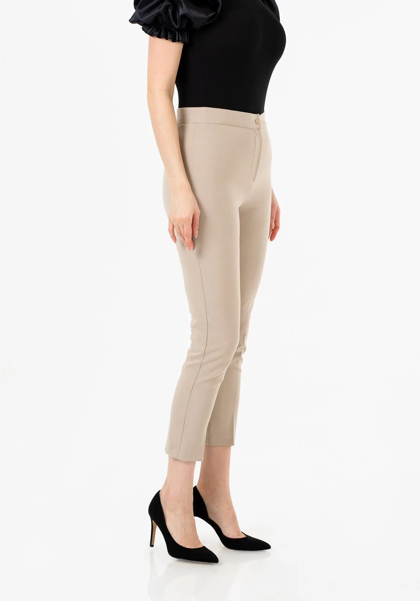 Stone High Waist Slim Fit Stretchy Skinny Work Pants