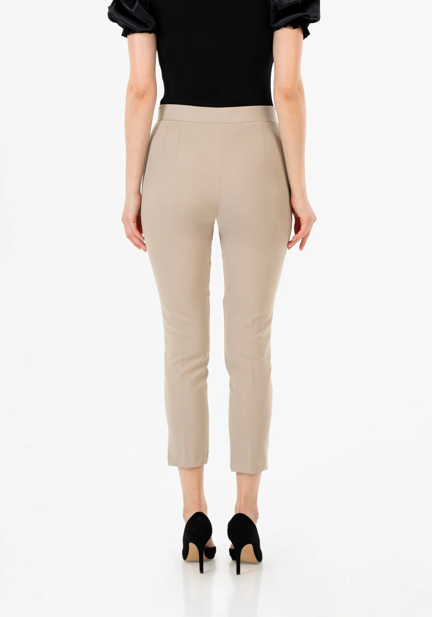 Stone High Waist Slim Fit Stretchy Skinny Work Pants
