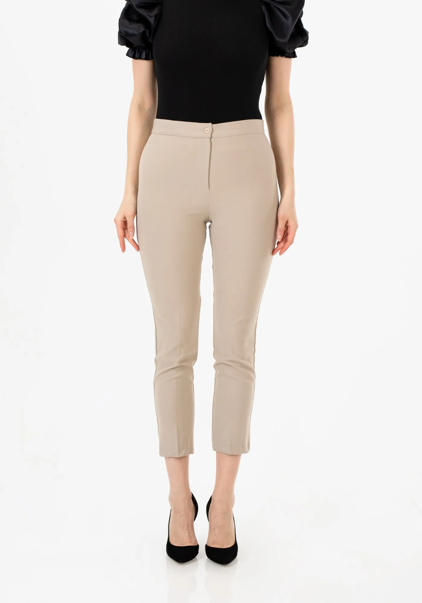Stone High Waist Slim Fit Stretchy Skinny Work Pants