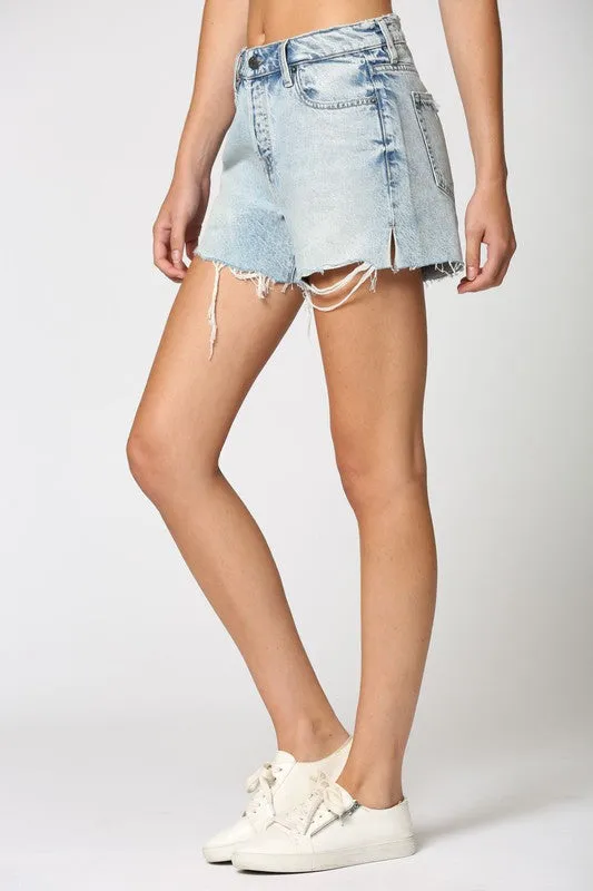 The Harlow Classic Side Slit Mom Shorts