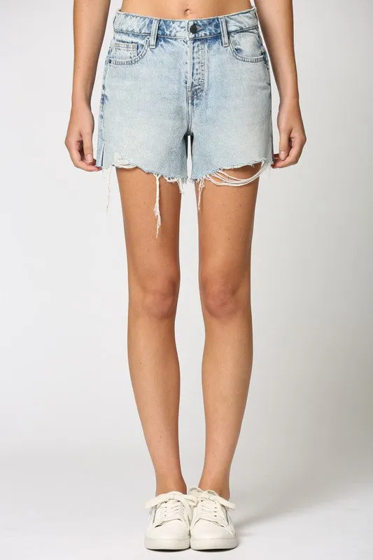 The Harlow Classic Side Slit Mom Shorts