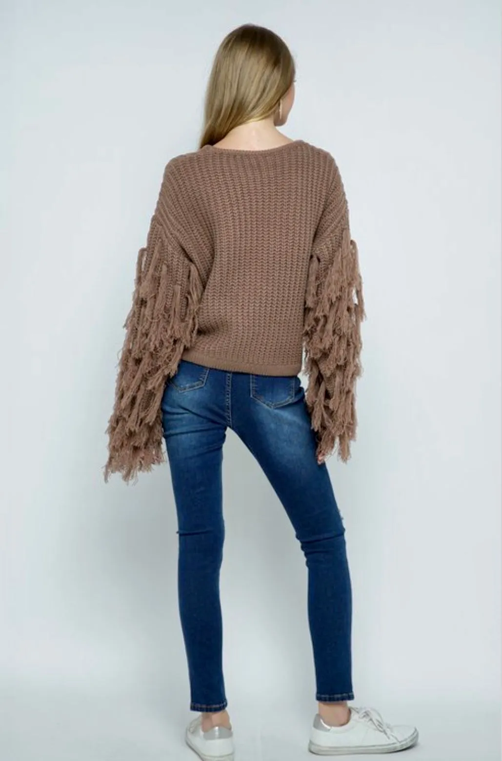 Thea Cropped Fringed Sweater