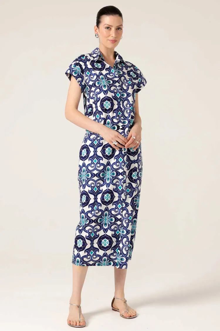 Tree Swallow Shirtmaker in Aqua Navy