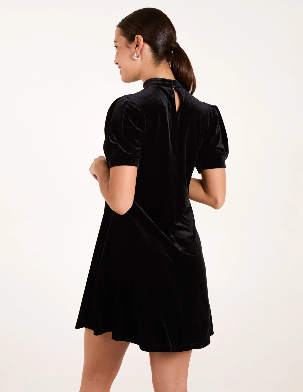 Velvet Puff Sleeve Dress