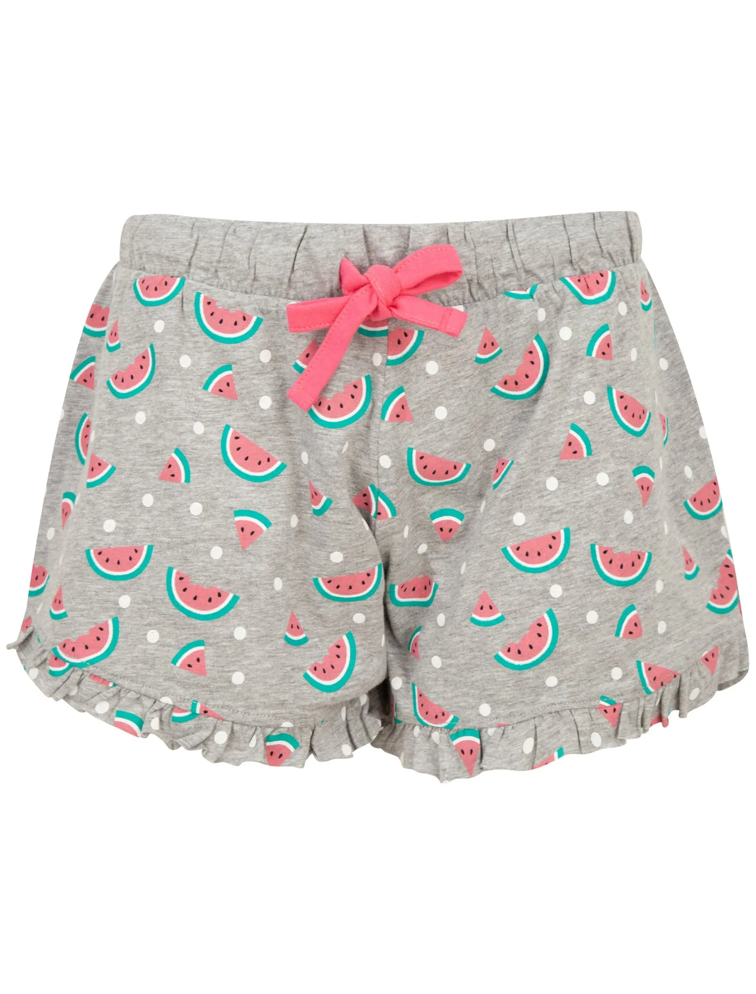 Watermelon Print 2 Pcs Shortie Lounge Set in Light Grey Marl - Tokyo Laundry