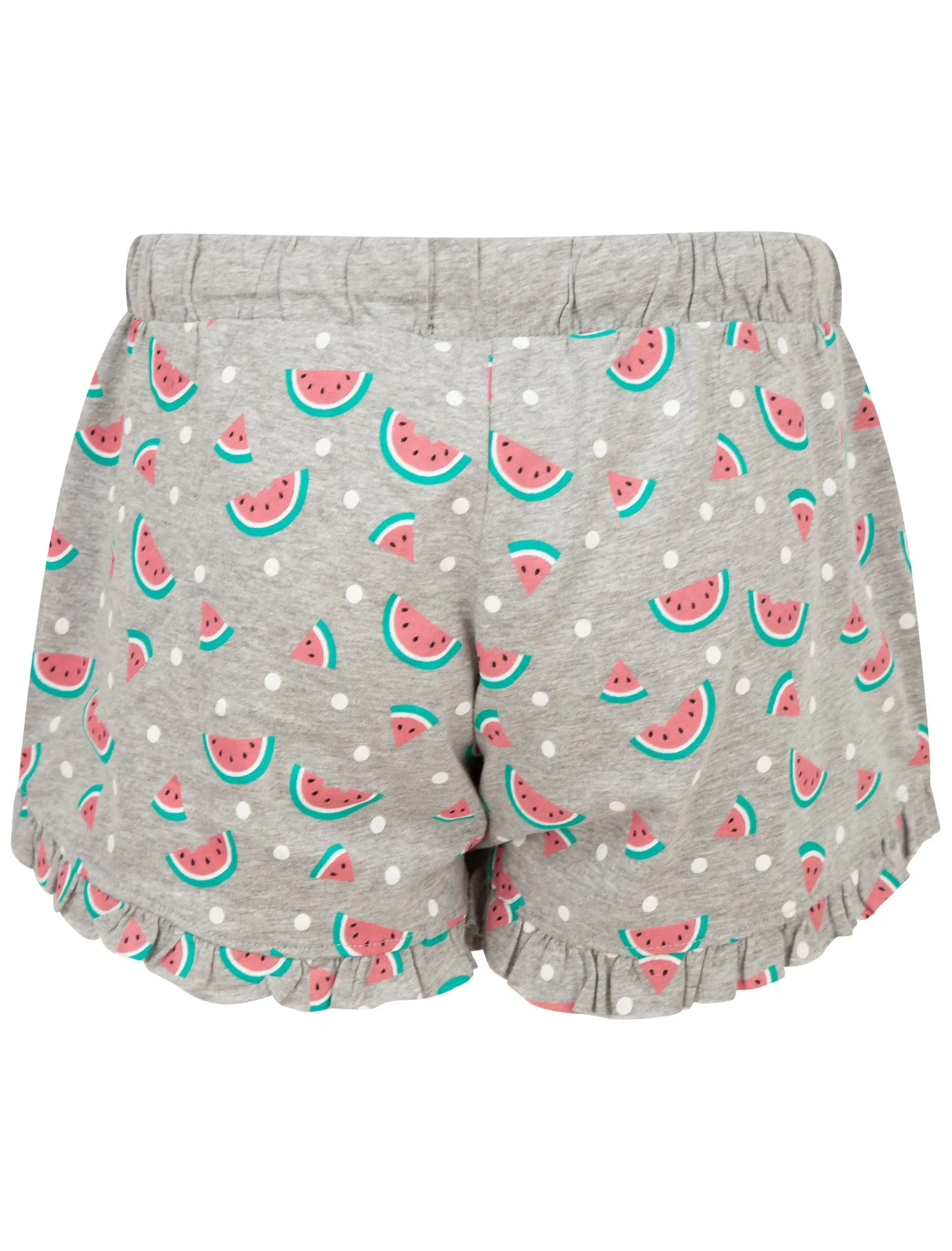 Watermelon Print 2 Pcs Shortie Lounge Set in Light Grey Marl - Tokyo Laundry