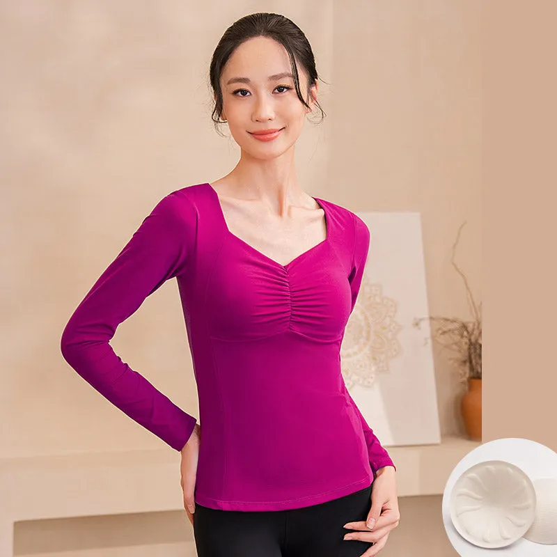 Yoga Tops Autumn Long Sleeves with Chest Pads Niche High-end Yoga Clothes