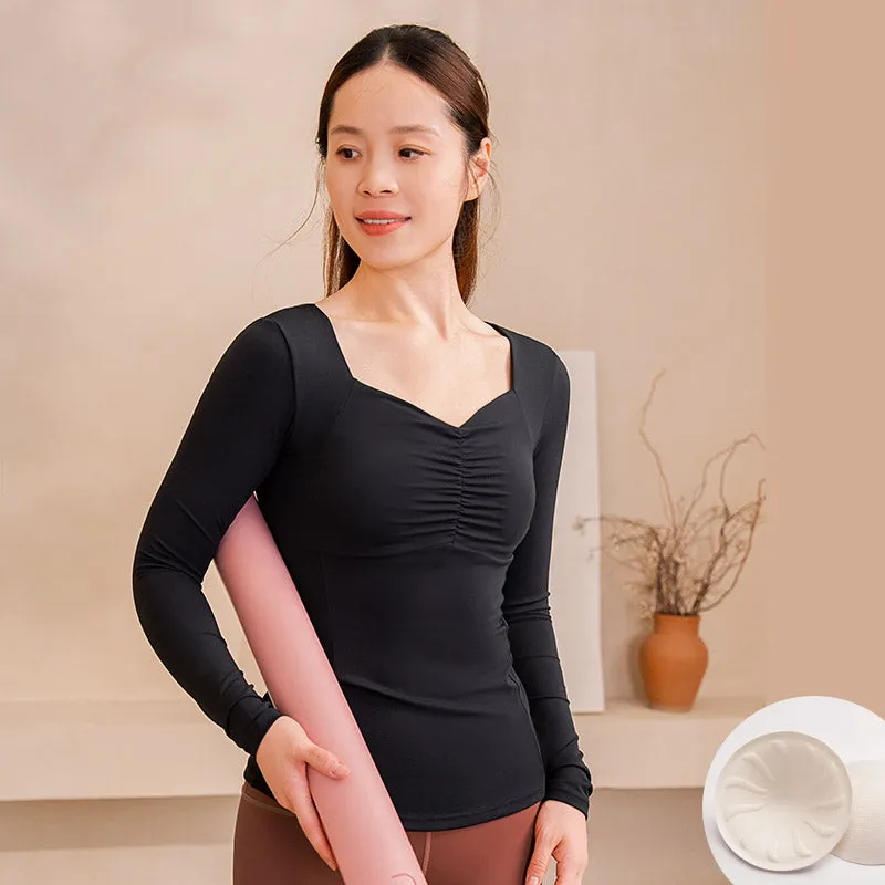 Yoga Tops Autumn Long Sleeves with Chest Pads Niche High-end Yoga Clothes