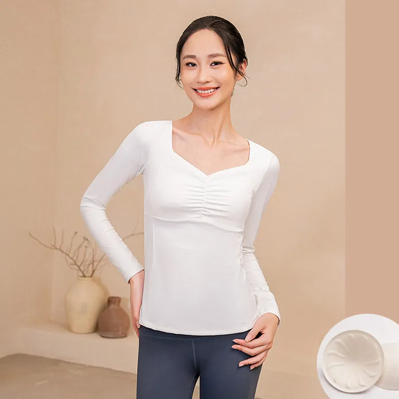 Yoga Tops Autumn Long Sleeves with Chest Pads Niche High-end Yoga Clothes