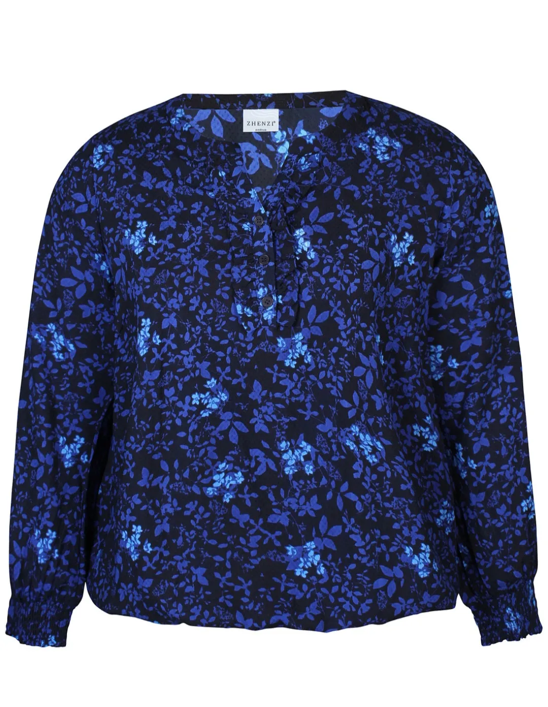 Zhenzi abstract leaf & floral print tops