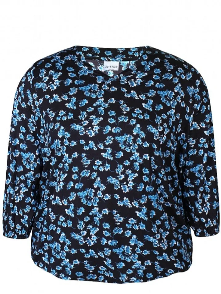Zhenzi abstract leaf  pattern print tops