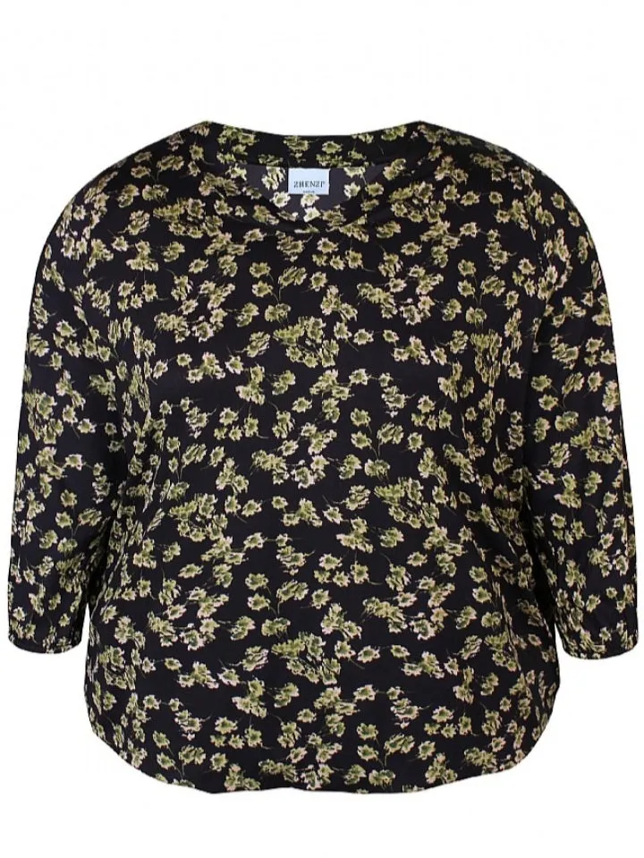 Zhenzi abstract leaf  pattern print tops
