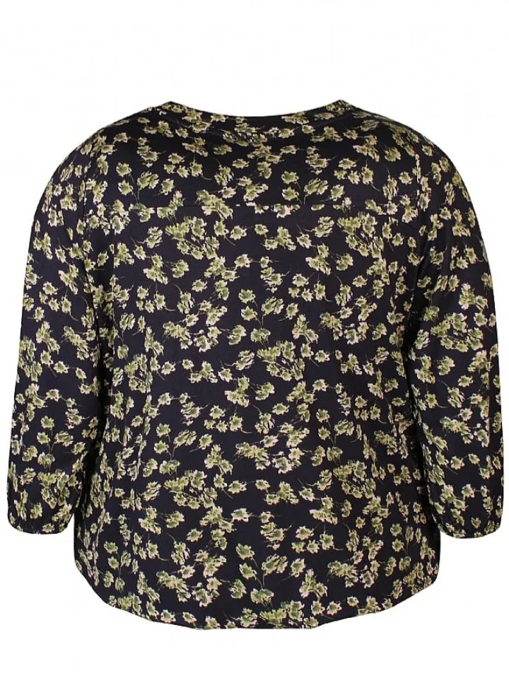 Zhenzi abstract leaf  pattern print tops